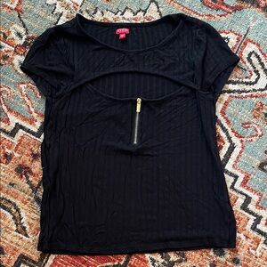 Guess Black Top with Gold Zipper